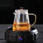 ⁦براد زجاج منقرش بمصفاه للاعشاب وغطاء محكم الغلق ويد ذهبي 600 ملي⁩ - الصورة ⁦8⁩