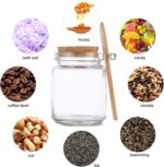 ⁦برطمان زجاج 50 ملي لحفظ وتخزين التوابل والزعفران والمستكة بغطاء شكل خشبي ومعلقة لسهولة الأستخدام⁩ - الصورة ⁦4⁩