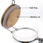 ⁦برطمان زجاج غطاء خشب بقفل 450 ملي لحفظ وتنظيم التوابل والمكسرات والبقوليات ‏⁩ - الصورة ⁦11⁩