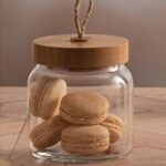 ⁦برطمان زجاج غطاء خشب ويد خيط الجوت لحفظ وتخزين البقوليات والمكسرات والكورن فليكس⁩ - الصورة ⁦2⁩