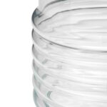 ⁦برطمان زجاج مضلع لحفظ وتنظيم البقوليات والمكسرات والكورن فليكس غطاء خشب محكم الغلق 630 ملي⁩ - الصورة ⁦4⁩