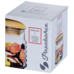 ⁦برطمان زجاج مضلع لحفظ وتنظيم البقوليات والمكسرات والكورن فليكس غطاء خشب محكم الغلق 630 ملي⁩ - الصورة ⁦6⁩