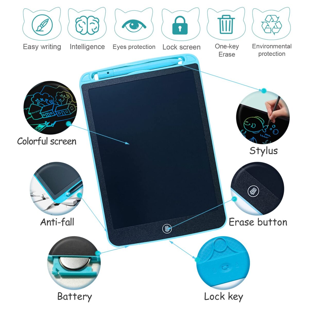 ⁦تابلت تعليمي للرسم والكتابة وتنمية مهارات الأطفال شاشة 12 بوصه⁩ - الصورة ⁦5⁩