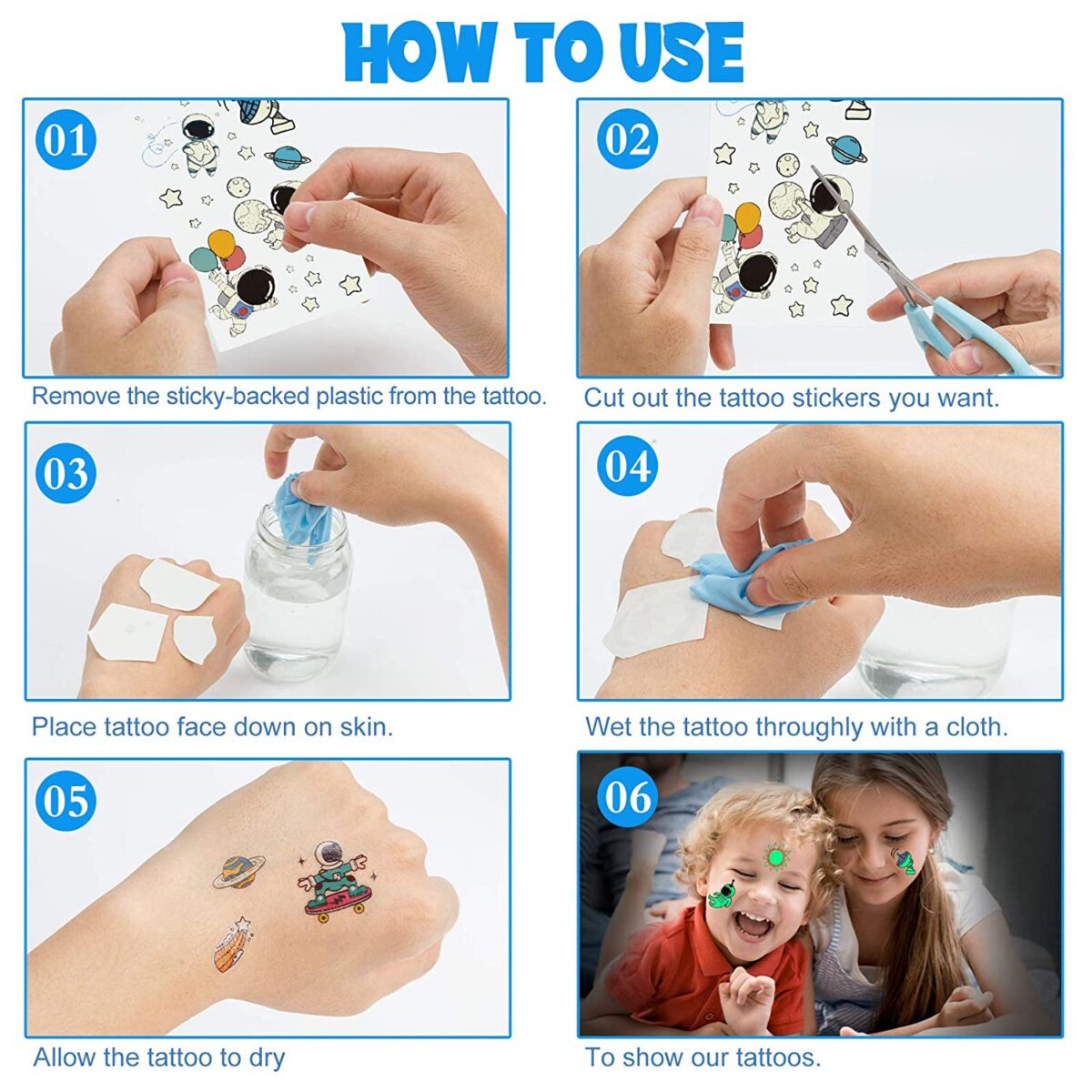 ⁦تاتو مضيء مؤقت قابل للإزالة أمن علي البشرة بأشكال مختلفة⁩ - الصورة ⁦5⁩