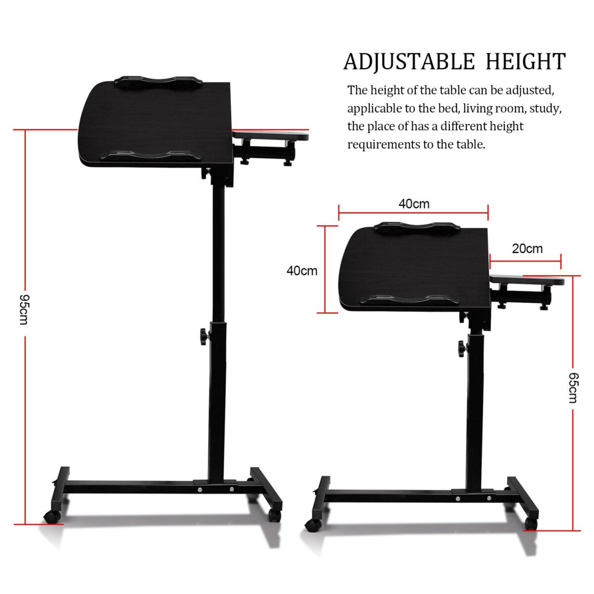 ⁦ترابيزة لاب توب مع التحكم في الإرتفاع والميل بعجلات للعمل من المنزل بكل راحة⁩ - الصورة ⁦6⁩