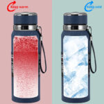 ⁦ترمس حراري محمول استانليس ستيل حافظ لحرارة المشروبات حتي 12 ساعة 800 ملي بغطاء محكم الغلق و مصفاه للسفر والرحلات⁩ - الصورة ⁦4⁩