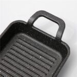 ⁦جريل استانليس لشوي والفراخ واللحوم والاسماك بيد بقاعدة خشب للتقديم علي السفرة بشكل شيك⁩ - الصورة ⁦3⁩