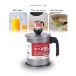 ⁦حافظة زيت القلي مع صفاية لأستعمال الزيت أكثر من مره بغطاء ومقبض مريح 1.4 لتر⁩ - الصورة ⁦4⁩