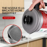 ⁦حافظة زيت القلي مع صفاية لأستعمال الزيت أكثر من مره بغطاء ومقبض مريح 1.4 لتر⁩ - الصورة ⁦5⁩