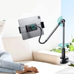حامل تابلت بمشبك يثبت علي السرير والمكتب يدور 360 درجة للتحكم في زاوية الرؤية بمرونة