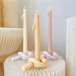 حامل شموع هاند ميد شكل عقدة من الجبس لتجديد وتغير ديكور البيت