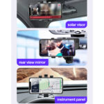 ⁦حامل موبايل سيارة دوار 360 درجة للمراية والتابلوه⁩ - الصورة ⁦3⁩