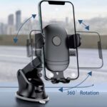 ⁦حامل موبايل سيارة يثبت بشفط الهواء علي التابلوه او الزجاج يدور 360 درجة للتحكم في زاوية الرؤية لإستخدم امن⁩ - الصورة ⁦3⁩