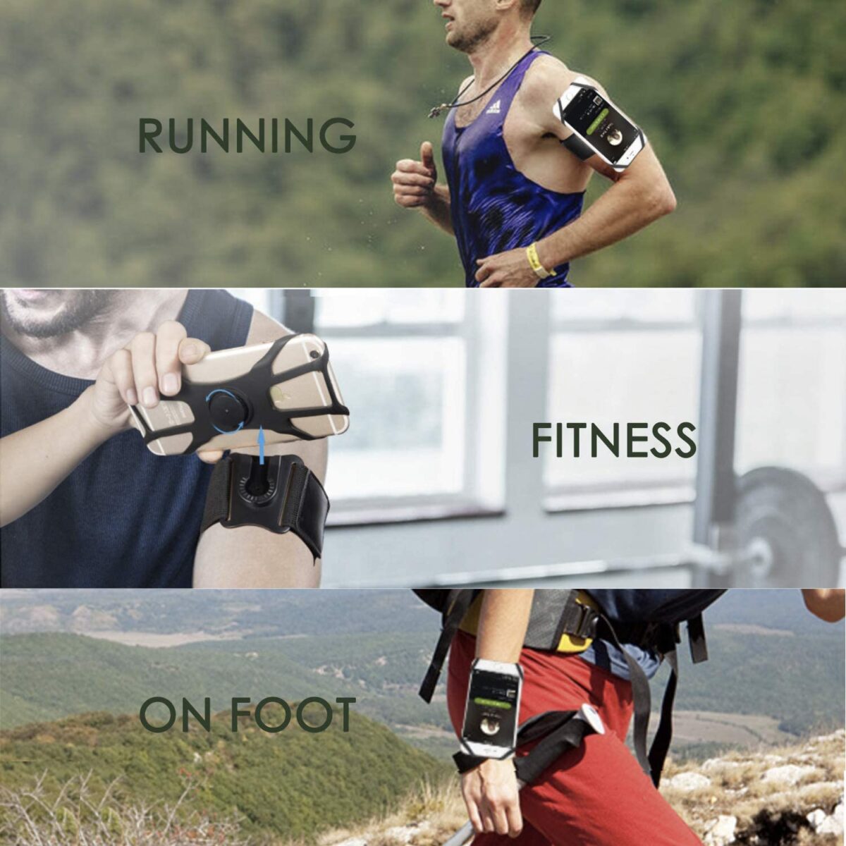 ⁦حامل موبايل يثبت علي اليد يدور 360 درجة للتحكم في زاوية الشاشة لراكبي الدراجات ومتسلقي الجبال والرياضيين⁩ - الصورة ⁦7⁩