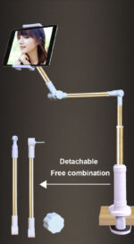 ⁦حامل موبايل وتابلت بمشبك للتثبيت علي الترابيزة والمكتب والسرير يدور للتحكم في زاوية الرؤية⁩ - الصورة ⁦5⁩