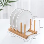 ⁦حامل ميني لتنظيم وتجفيف الأطباق والأكواب علي حوض المطبخ والرخامة من الخشب⁩ - الصورة ⁦2⁩