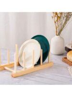 ⁦حامل ميني لتنظيم وتجفيف الأطباق والأكواب علي حوض المطبخ والرخامة من الخشب⁩ - الصورة ⁦4⁩