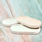 ⁦حامل هاند ميد للأكسسوارات وقطع الديكور وأقلام الروج والشموع من الجبس الأبيض⁩ - الصورة ⁦5⁩