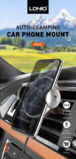 ⁦حامل و شاحن موبايل وايرلس سريع للسيارة بمستشعر للفتح والغلق اتوماتيك⁩ - الصورة ⁦6⁩