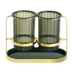 ⁦حامل ومصفاة انيق للمعالق والشوك والسكاكين بصينية قابلة للفك⁩ - الصورة ⁦4⁩