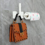 ⁦حامل وهوك ذاتي اللصق بديل للمسامير والحفر لتنظيم أدوات المطبخ والحمام والملابس متعدد الأستخدام⁩ - الصورة ⁦2⁩