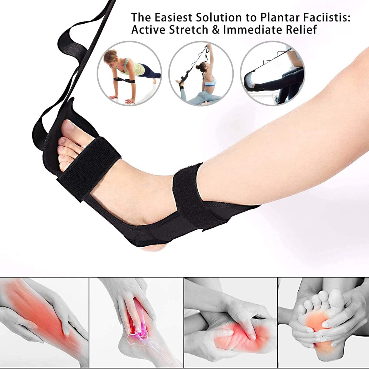 ⁦حزام تمديد رياضي لتمارين القدم والساق 6 فتحات لقياس المرونة واللياقة البدنية⁩ - الصورة ⁦9⁩