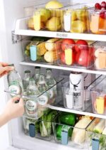 ⁦درج منظم ثلاجة للفواكه والخضروات اكليريك شفاف بيد لسهولة الحمل⁩ - الصورة ⁦5⁩