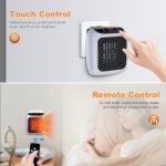 ⁦دفاية كهربائية محمولة 800 واط بدرجات حرارة مختلفة وشاشة تاتش وتايمر وريموت كنترول للتحكم عن بعد⁩ - الصورة ⁦5⁩