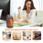 ⁦دفاية كهربائية محمولة للتغلب علي برد الشتاء بدرجات حرارة مختلفة وتايمر وريموت كنترول للتحكم عن بعد 400 واط⁩ - الصورة ⁦3⁩