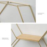 ⁦رف حائط سداسي معدن مطلي باللون الذهبي لتجديد ديكور البيت⁩ - الصورة ⁦5⁩