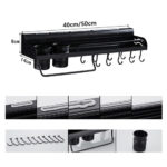 ⁦رف حائط منظم لادوات المطبخ كالتوابل والسكاكين بهوكات معدن غير قابل للصدأ⁩ - الصورة ⁦5⁩