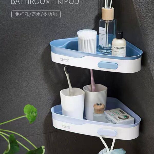 رف حمام ركنة للشاور تثبيت لزق قوي