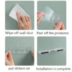 ⁦رف ركنة دوار لتنظيم وحمل ادوات الحمام كالشامبو والشاور بفتحة لتصريف المياه ولزق دبل فيس قوي⁩ - الصورة ⁦5⁩