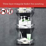 ⁦ركنة حمام استانليس ستيل 3 دور لتنظيم الشاور جل والشامبو بفتحات لتصريف المياه وهوكات تعليق⁩ - الصورة ⁦3⁩