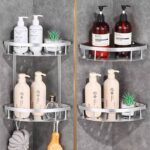 ⁦ركنة حمام استانليس ستيل 3 دور لتنظيم الشاور جل والشامبو بفتحات لتصريف المياه وهوكات تعليق⁩ - الصورة ⁦7⁩