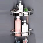 ⁦ركنة حمام استانليس ستيل 3 دور لتنظيم الشاور جل والشامبو بفتحات لتصريف المياه وهوكات تعليق⁩ - الصورة ⁦9⁩