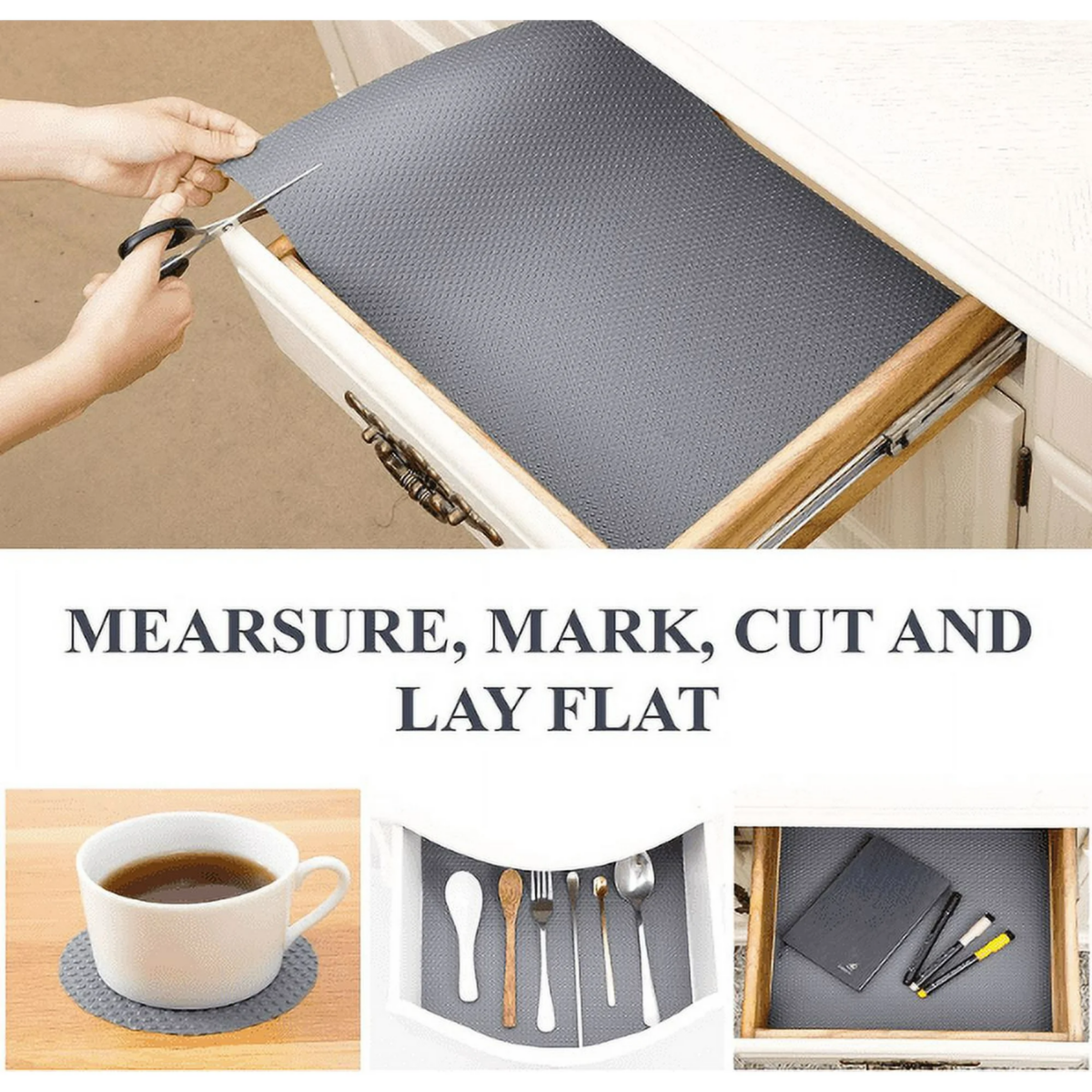 ⁦رول بطانة 5 متر وتربروف مانعة للأنزلاق لأرفف وأدراج الدواليب والثلاجات قابل للقص والغسيل⁩ - الصورة ⁦2⁩