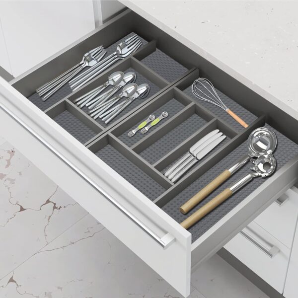 رول بطانة 5 متر وتربروف مانعة للأنزلاق لأرفف وأدراج الدواليب والثلاجات قابل للقص والغسيل