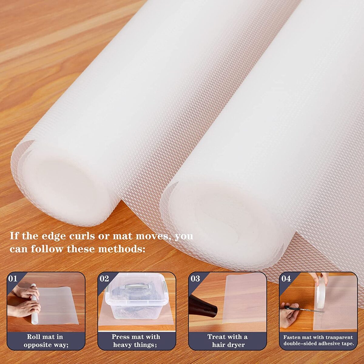 ⁦رول بطانة وتربروف للادراج والارفف مانع للانزلاق قابل للقص والغسيل 1.5 متر⁩ - الصورة ⁦8⁩