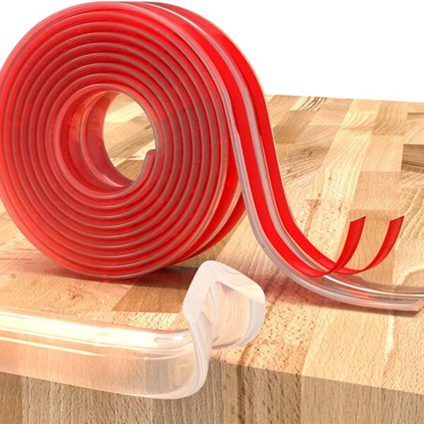 رول حامي زوايا سيليكون شفاف 1 متر ذاتي اللصق وقابل للقص لحماية الاطفال