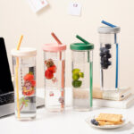 ⁦زجاجة ديتوكس بشاليموه لتقطيع الخضروات والفواكه منفصلة عن المياه لصحة افضل⁩ - الصورة ⁦2⁩