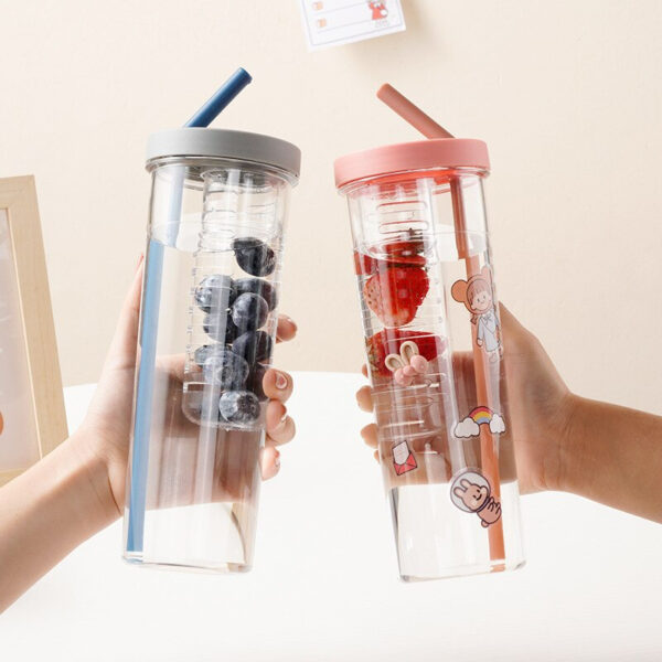 زجاجة ديتوكس بشاليموه لتقطيع الخضروات والفواكه منفصلة عن المياه لصحة افضل