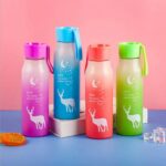 ⁦زجاجة مياه زجاج 415 ملي بغطاء محكم الغلق للجيم والرحلات والخروج بيد سيليكون لسهولة الحمل⁩ - الصورة ⁦6⁩