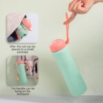 ⁦زجاجة مياه سيليكون 600 ملي بشاليموه قابله للطي للجيم والخروج والرحلات⁩ - الصورة ⁦3⁩