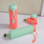 ⁦زجاجة مياه سيليكون 600 ملي بشاليموه قابله للطي للجيم والخروج والرحلات⁩ - الصورة ⁦7⁩