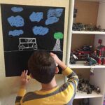 ⁦سبورة لوح اسود لاصق للدراسة والعمل والرسم مع 5 طباشير⁩ - الصورة ⁦14⁩