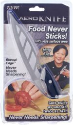 ⁦سكين مطبخ لتقطيع الخضروات والفواكه مضاد لألتصاق الطعام بمقبض بلاستيك مريح⁩ - الصورة ⁦4⁩