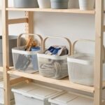 ⁦سلة حمل وتنظيم الفواكة والملابس وادوات العناية بالشعر والبشرة معدن غير قابل للصدأ بيد خشب متحركة⁩ - الصورة ⁦11⁩