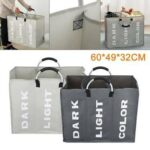 ⁦سلة غسيل ثلاثية لفرز الملابس قابلة للطي وبيد لسهولة حملها⁩ - الصورة ⁦3⁩