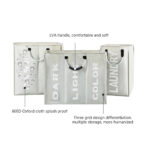 ⁦سلة غسيل ثلاثية لفرز الملابس قابلة للطي وبيد لسهولة حملها⁩ - الصورة ⁦4⁩